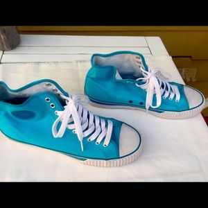 PF Flyers in bright blue